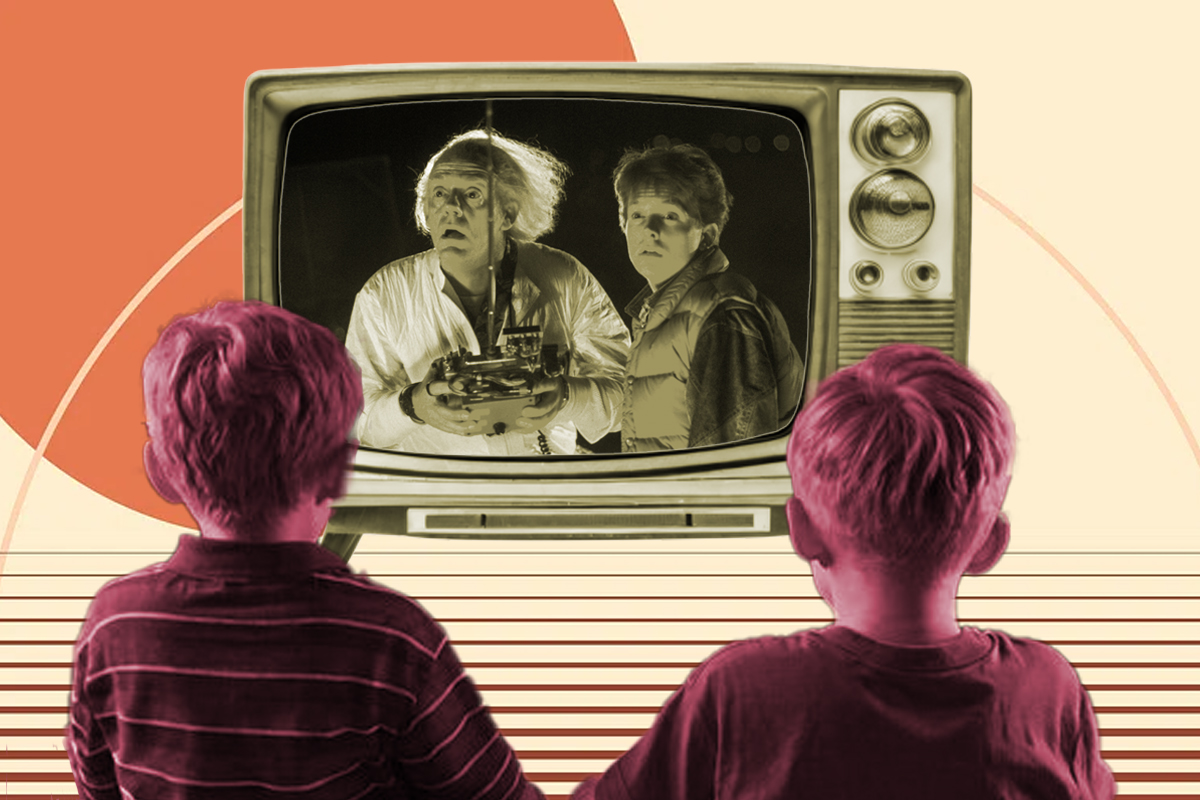 Screen time, '80s edition: one channel, no remote, full attention.