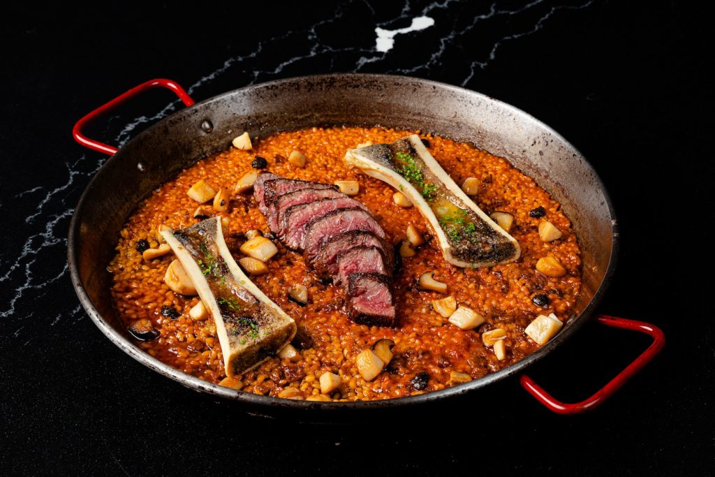 Wagyu and Bone Marrow Paella at Cantabria by Chele — A dish that bridges two worlds: the rustic soul of northern Spain and the indulgent generosity of Filipino hospitality. The wagyu is seared just enough to hold its flavor, while the marrow melts into the rice like a secret passed down. It’s not just a main course—it’s a memory made edible.