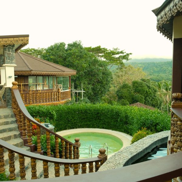 Lush forest view from a villa at Rancho Bernardo in Bataan, a peaceful honeymoon escape near Manila.