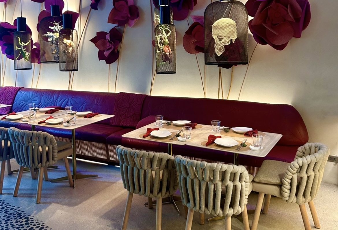 Corner view of Fable by Kenneth Cobonpue showing sculptural chairs, soft lighting, and artistic interiors in Bonifacio Global City