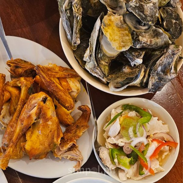Tatoy’s native chicken inasal served with kinilaw and oysters in UNESCO Creative City Iloilo.